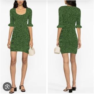 GANNI Kelly Green Melange Mini
Dress